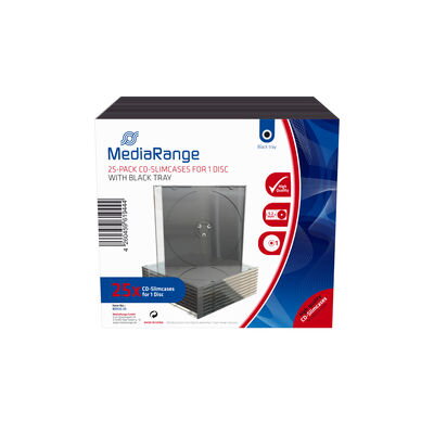 MediaRange 25-Pack CD Slimcases for 1 Disc with black tray