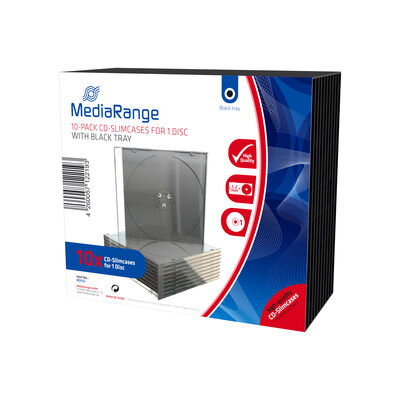 MediaRange CD-Box 5,2 mm Single Black tray *10Pack
