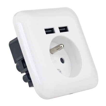 Platinet WALL SOCKET FRENCH + 2 USB 2.1A 