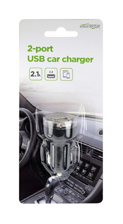 GEMBIRD  2-portová USB nabíjačka do auta, 2,1 A, čierna EG-U2C2A-CAR-02