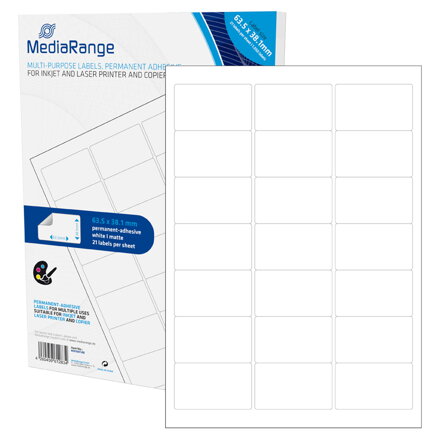 Mediarange Multi-purpose labels 63,5x38,1mm White
