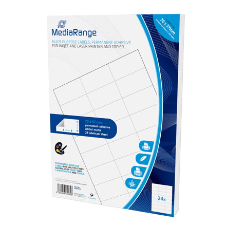 Mediarange Multi-purpose labels 70x37mm White