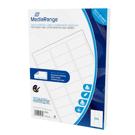 Mediarange Multi-purpose labels 63.5x33.9mm White