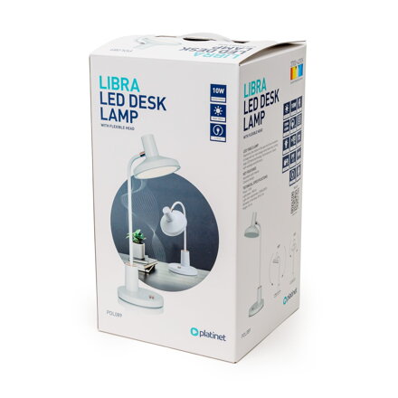 Platinet LIBRA stolná lampa LED 10W, 780LM AC, biela