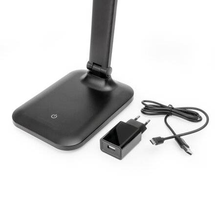 Platinet REMUS stolná lampa s adaptérom LED 5W, čierna