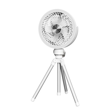 PLATINET nabíjací stolný ventilátor so stojanom a vstavaným LED svetlom 2X1200mAh 