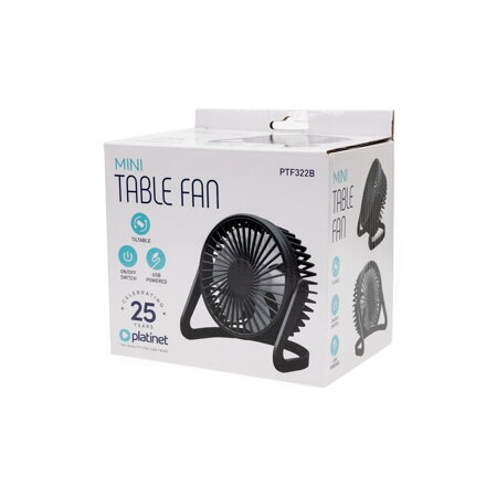 Platinet stolný ventilátor USB čierny