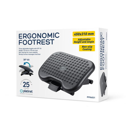 PLATINET ergonomická opierka na nohy 460x350x110mm nastaviteľné v 3 úrovniach