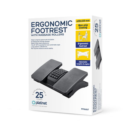 PLATINET ergonomická opierka na nohy 425x325x100mm nastaviteľné v 2 úrovniach