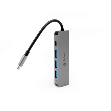 Platinet USB-C HUB 5v1, 4X USB-A 3.2 GEN1 + 1X USB-C PD 100W 