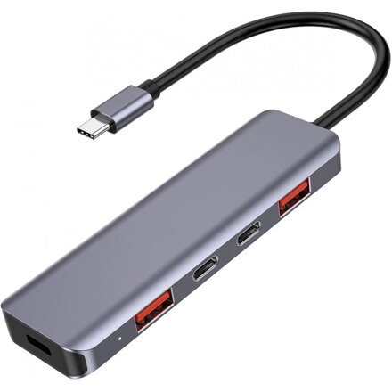 Platinet USB-C HUB 5v1, 2× USB-A 3.2 Gen2 + 2× USB-C 3.2 Gen2 + 1× USB-C PD 100W