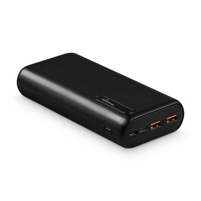 MediaRange Powerbank 20000 mAh with battery level LCD, 2x USB-A and 1xUSB-C black