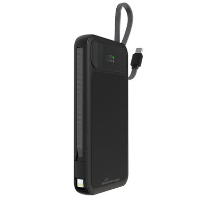 MediaRange Power Bank  10.000 mAh beépített töltőkábellel és LCD kijelzővel