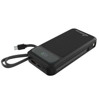 MediaRange Powerbanka 20.000mAh s integrovanými nabíjacími káblami a LC displejom