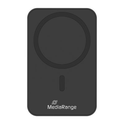MediaRange Magnetická bezdrôtová powerbanka  10 000 mAh, LED indikátor stavu nabitia, čierna