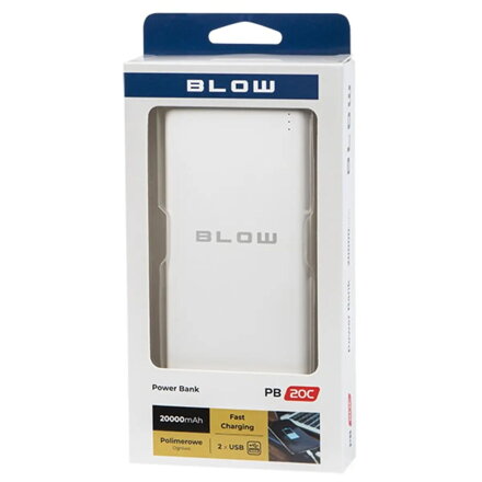 BLOW power bank PB20C  20 000 mAh 2x USB Biela