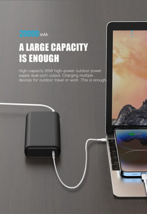 Platinet power bank 20000 mAh 65W PD QC 2x USB-C