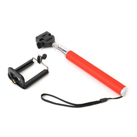 Omega Monopod  Telescopic Pole SELFIE Stick red