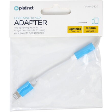 PLATINET  ADAPTER  SMARTPHONE LIGHTNING TO AUX WHITE