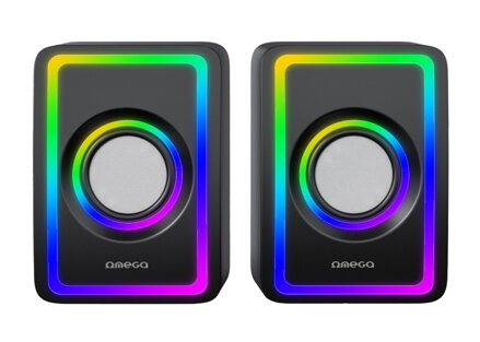  OMEGA reproduktor 2.0 6W [2x3W] RMS RGB USB 3,5 mm audio Čierny 