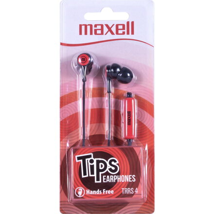 Maxell IN-Tips káblové slúchadlá s mikrofónom [červené]