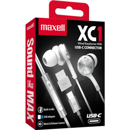  Maxell Maxell XC1 drôtové slúchadlá s mikrofónom [biele]