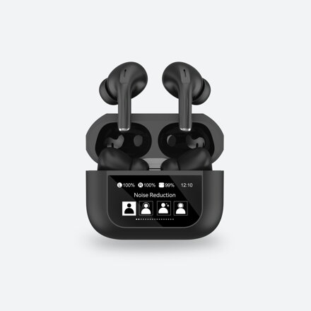 PLATINET bezdrôtové slúchadlá s dotykovým displejom bluetooth 5.4 ANC 300 mAh čierne