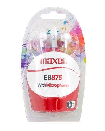 Maxell Earphone  EB875 WITH MIC WHITE