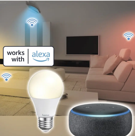 Hama SMART WiFi LED žiarovka, E27, 10 W, biela, stmievateľná
