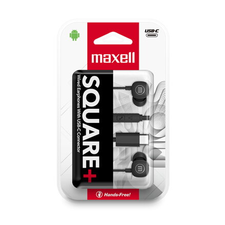 Maxell Square+ slúchadlá  Typ-C – 120 cm – Čierne