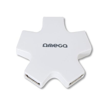 Omega USB 2.0 HUB 4 Port Star White