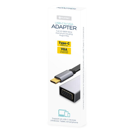 Platinet MULTIMEDIA ADAPTER Type-C to VGA 1080 60Hz