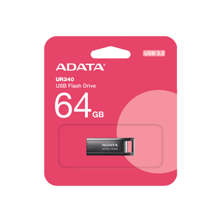 Adata  Flash Drive  UR340  64GB USB 3.2 black