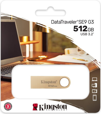 Kingston SE9 G3 USB kľúč 512GB zlatý DTSE9G3/512GB