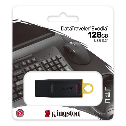 KINGSTON 128GB USB 3.2 Gen1 DataTraveler Exodia Black + Yellow