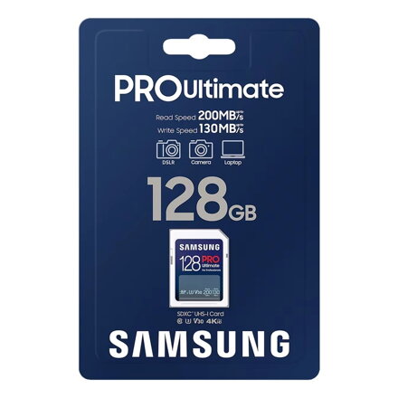 Samsung SDXC PRO Ultimate 128GB CLASS 10 UHS-I U3 V30 200/130 MB/s 