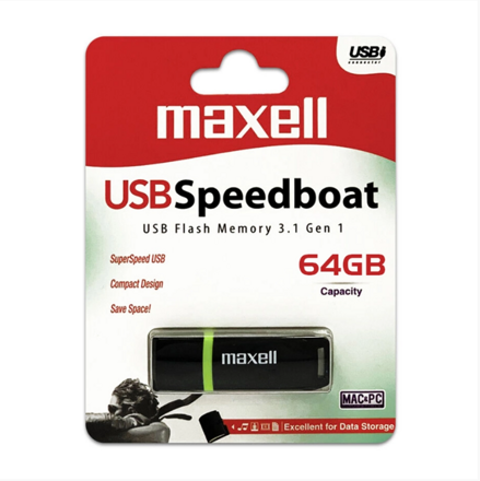Maxell USB 64GB Speedboat  Black 3.1