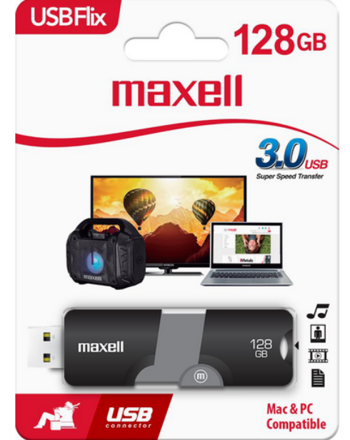 Maxell USB 128GB FLIX Black-Gray USB 3.0