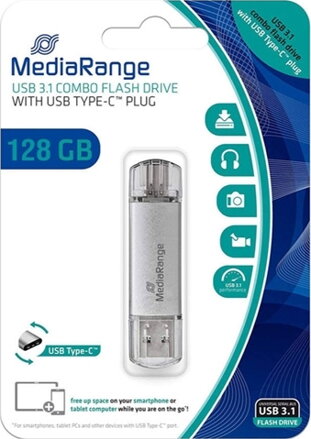 MediaRange USB 3.0 combo flash drive  USB 128GB Type-C  