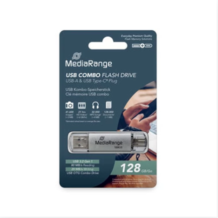 MediaRange USB 3.0 combo flash drive  USB 128GB Type-C  