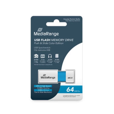 Mediarange USB 64GB Light Blue 2.0