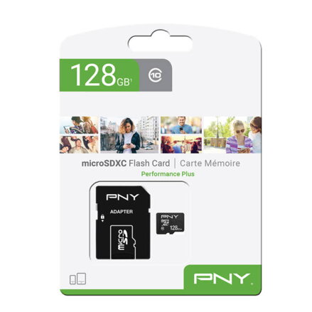 PNY Performance Plus microSDXC 128GB, 100 MB/s, Class 10