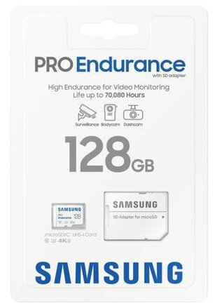 SAMSUNG PRO Endurance microSDXC memóriakártya 128GB 100 MB/s (SD adaptér)