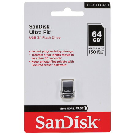 Sandisk USB 64GB Cruzer Ultra Fit 3.1 (130 MB/s)