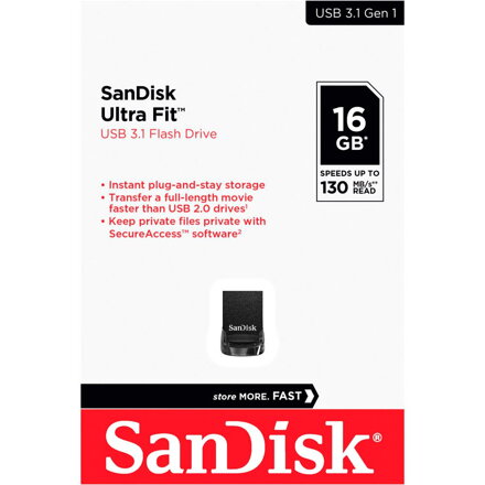 Sandisk USB 16GB Cruzer Ultra Fit 3.1 (130 MB/s)