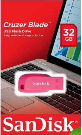 SanDisk Cruzer BLADE 32GB USB 2.0 flashdisk PINK