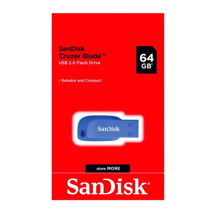 SanDisk Cruzer BLADE 64GB USB 2.0 flashdisk BLUE