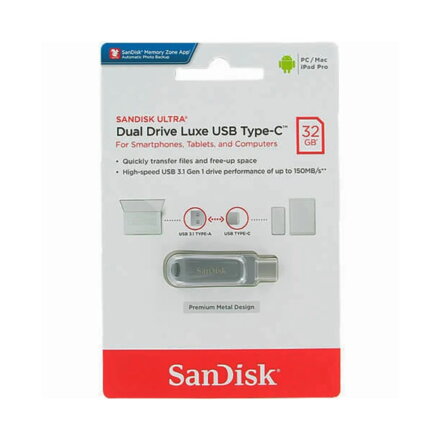 SanDisk Ultra Dual Drive Luxe 32 GB USB kľúč Type-C 400 MB/s