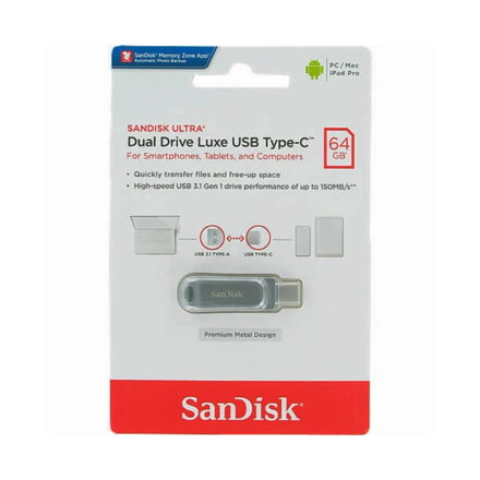 SanDisk Ultra Dual Drive Luxe 64 GB USB kľúč Type-C 400 MB/s