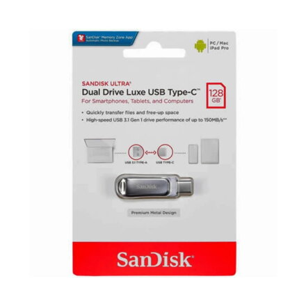 SanDisk Ultra Dual Drive Luxe 128 GB USB kľúč Type-C 400 MB/s